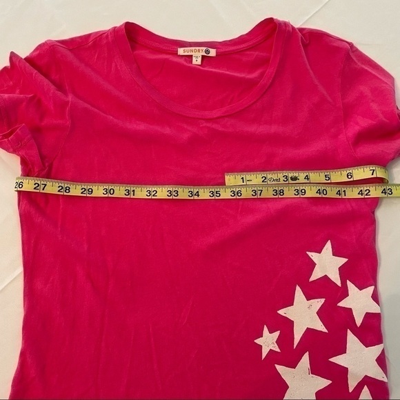 Sundry Pink Stars Graphic Tee Short Sleeve Cotton Blend Top Size XS - Picture 6 of 8